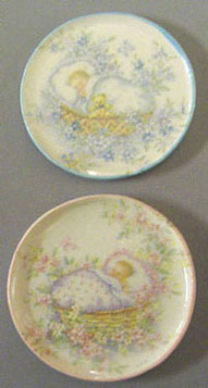 Dollhouse Miniature 2 Baby Platters